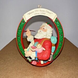 Vintage 1988 Gillmore Merry Old Santa Claus Christmas‎ Ornament